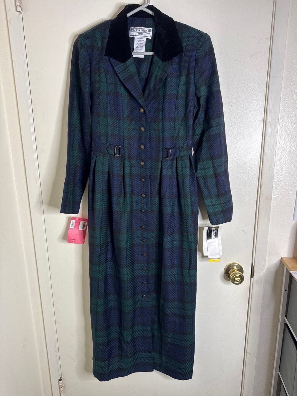 VTG NWT Jessica Howard Plaid Tartan Riding Dress Dark Academia Cottagecore 6P